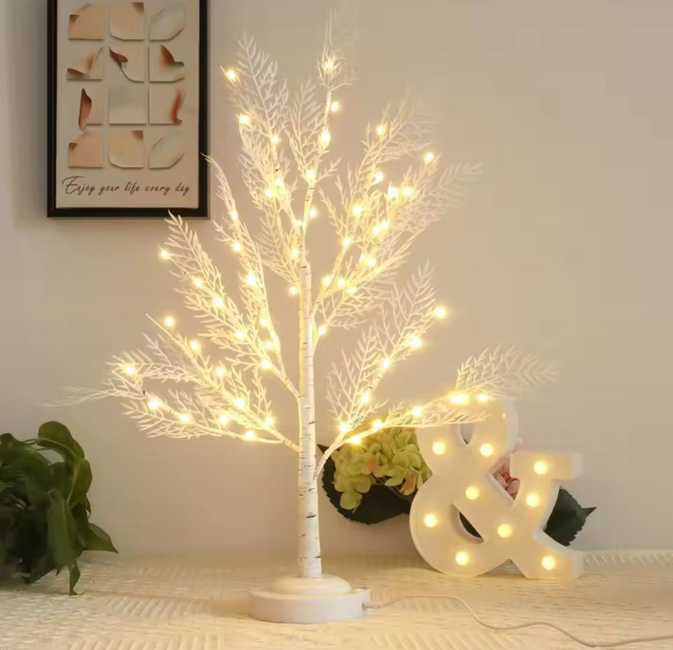 144 LED Birch Tree Lamp - DIY Flexible Branches, Warm White Fairy Lights for Home Decor