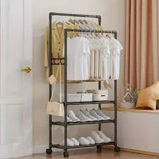 Adjustable Multi-Layer Clothing Rack with Wheels