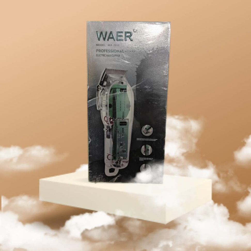 WAER WA-2012 Professional Electric Hair Clipper – High-Precision Transparent Design, Cordless & Rechargeable