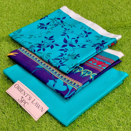 Orient Summer Drop – 3 Pc Lawn Suit with Digital Sleeves & Dupatta