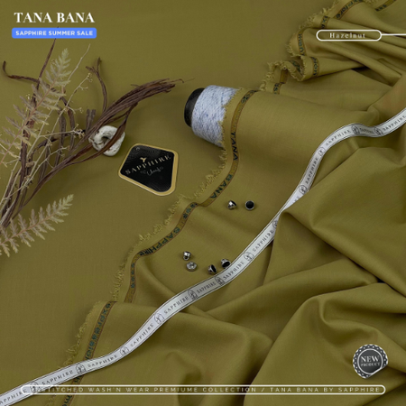 Sapphire TANA BANA Summer Collection | Men’s Wash’n Wear Unstitched Suit | 4M Soft Fabric with Metallic Buttons