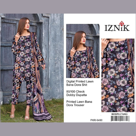Airjet Bana Doria Lawn Digital Print 3Pc – Allover Volume with Voil Dabi Dupatta