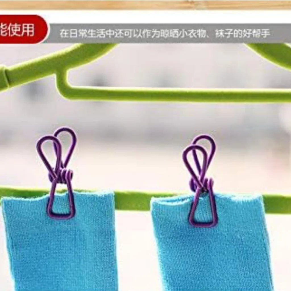 Vibrant Multicolor Stainless Steel Clothes Drying Clips: Durable & Rustproof Laundry Pegs (Set of 12)