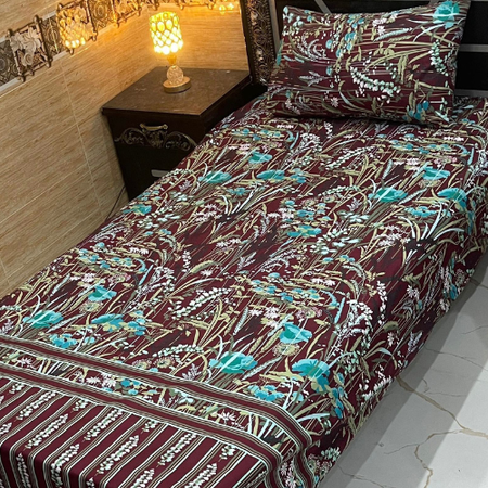 4Pc Crystal Cotton Single Pair Bed Sheets – Soft, Easy to Wash, 60/90 Inch, Includes 2 Sheets and 2 Pillow Covers