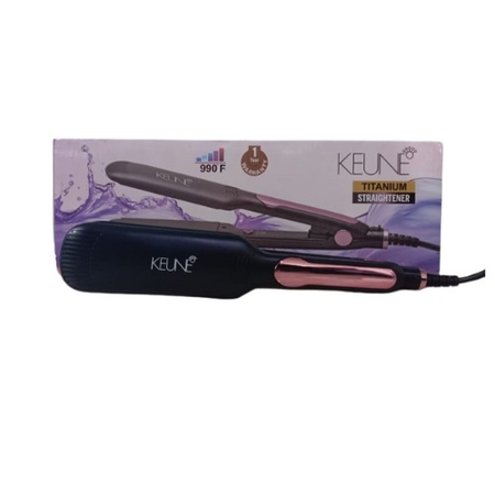 KEUNE Professional Titanium Flat Iron Hair Straightener - Model S-5017 | 990°F High Heat for Sleek, Damage-Free Styling