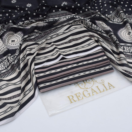 REGALIA Premium Printed 3PC Lawn Collection 2025 – Elegant Voil Dupatta, Stylish Lawn Shirt & Trouser – Beautiful Colors & Designs – Wholesale Price