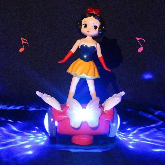 Skateboarding Girl Dolls with Wings, 3D Dazzling Lights & Music - "Have a Happy Day!" Interactive Toy for Kids 3+