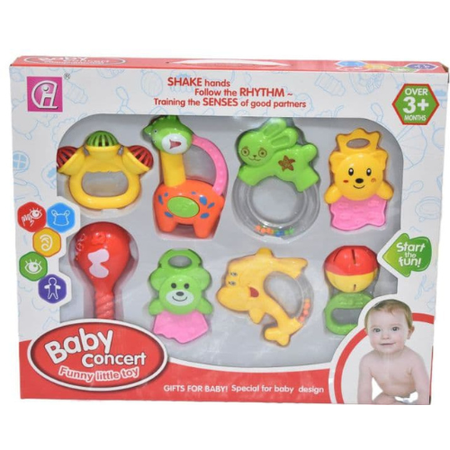 Rattles Baby Concert 8PCS Toy Set Colorful Handheld Rattles for Infants & Toddlers