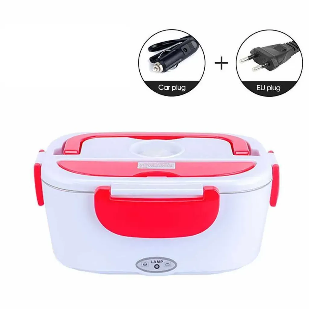 Portable Electric Heating Lunch Box – 2-in-1 Food Warmer for Car & Home Use with Removable Stainless Steel Container