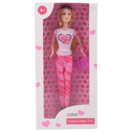 Gina Fashion Happy Girl Doll – Stylish Doll with Accessories for Kids Aged 3+