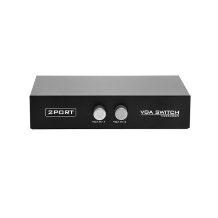 2-Port VGA Switch Box – Dual Input to Single Output Display Selector for Monitors & Projectors