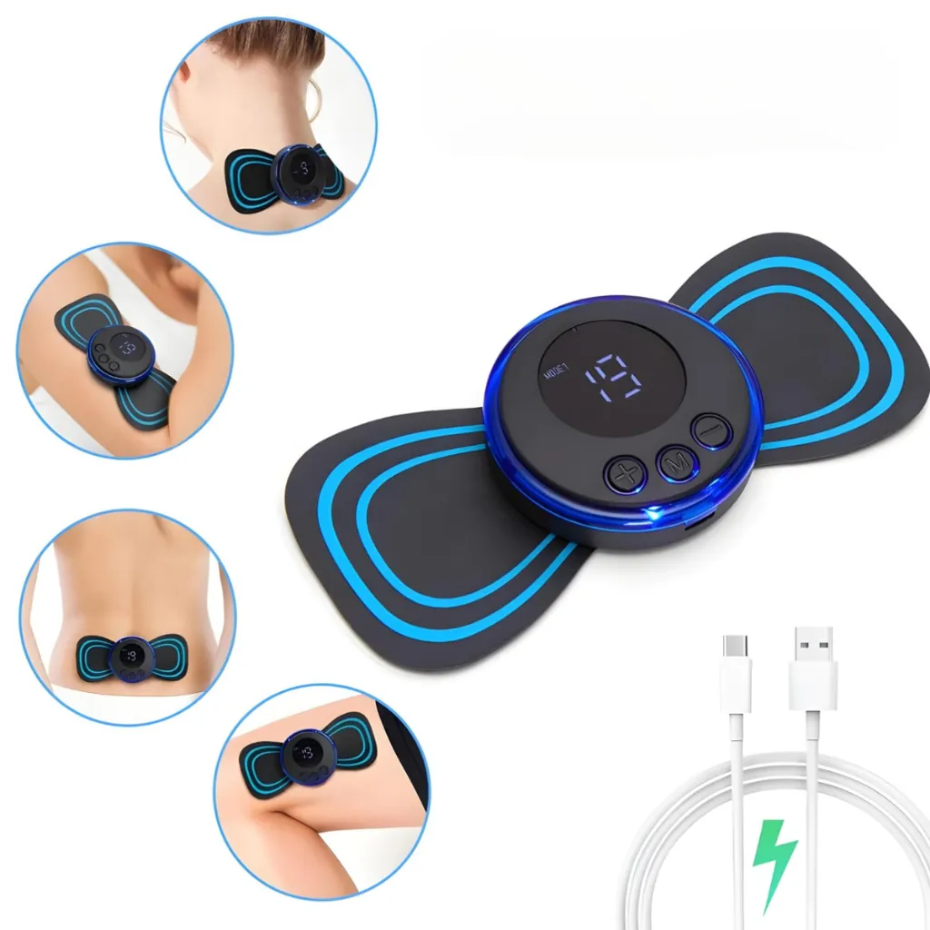 Rechargeable EMS Butterfly Massager – Muscle Stimulator for Pain Relief & Fat Burning