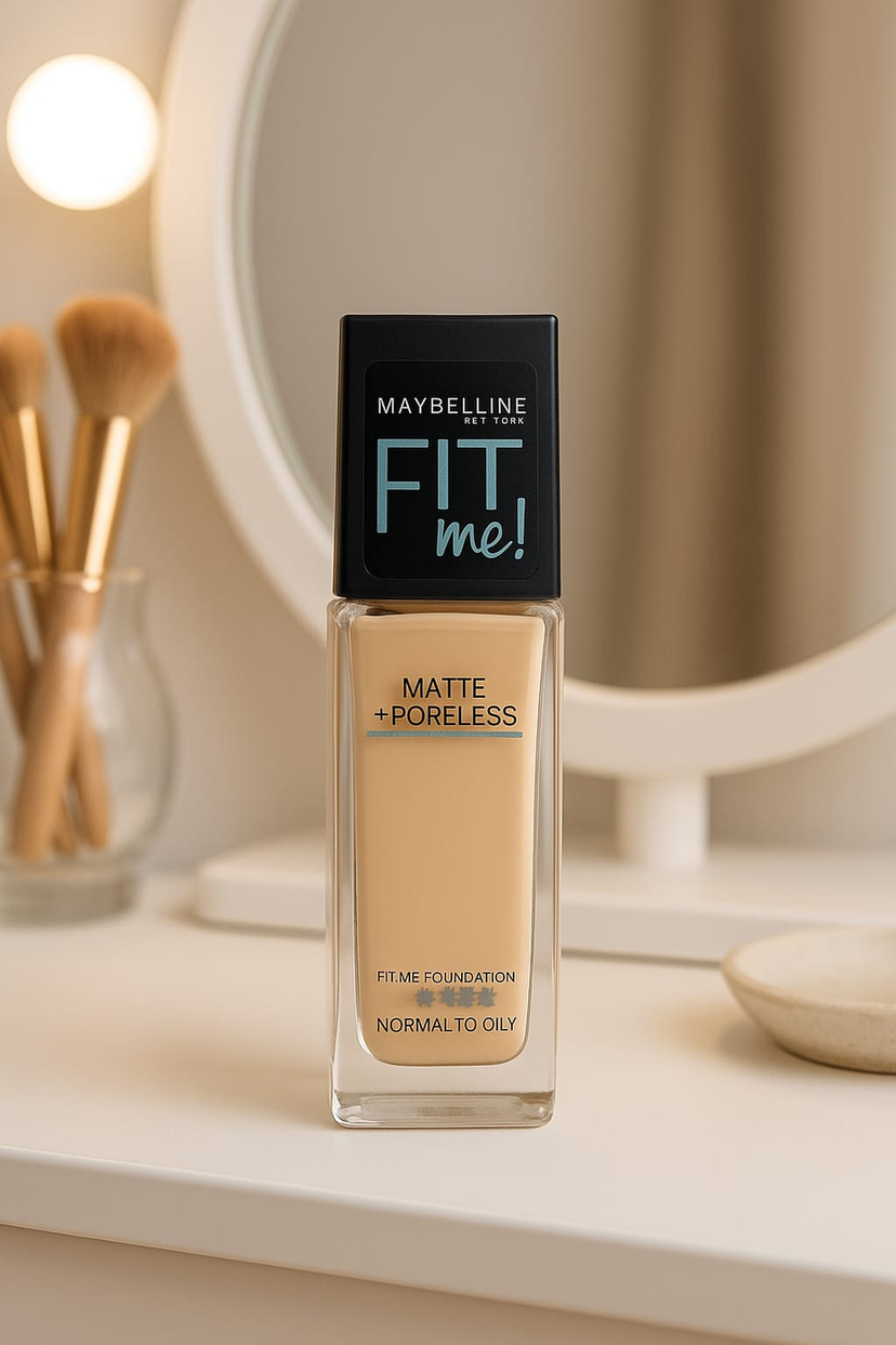 Maybelline Fit Me! Matte + Poreless Liquid Foundation for Normal to Oily Skin - Natural Matte Finish"