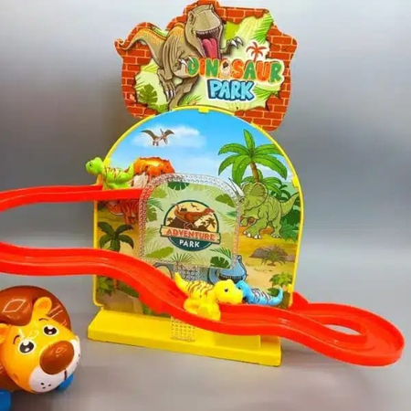 Dinosaur Park Adventure 3D Toy Set with Lights & Music – Fun Track Playset for Kids - Educational & Entertaining Dino Toy.
