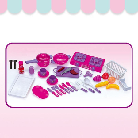 Deluxe Pretend Play Pink Kitchen Set for Kids – Lights, Sounds & Accessories | Educational Cooking Toy for Girls.