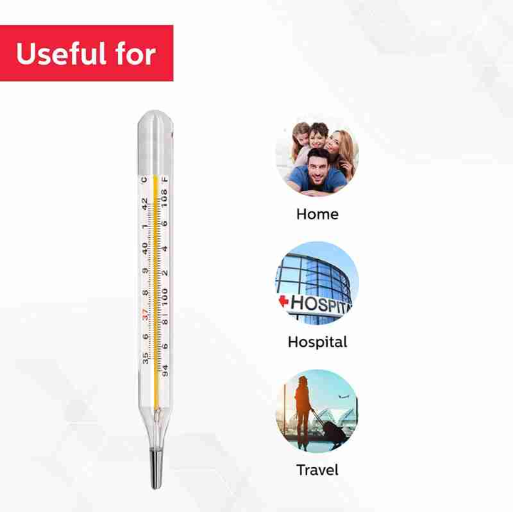 "Mercury Thermometer – Accurate Body Temperature Measurement