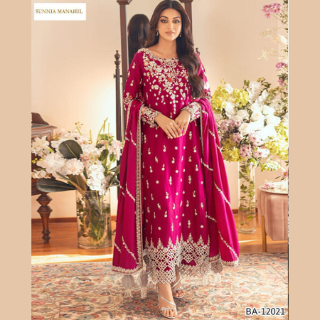 Gul Ahmed Premium Banadora Lawn 3PC Embroidered Summer Suit with Bamber Digital Dupatta – Unstitched Festive Collection 2025 – Code GA100.