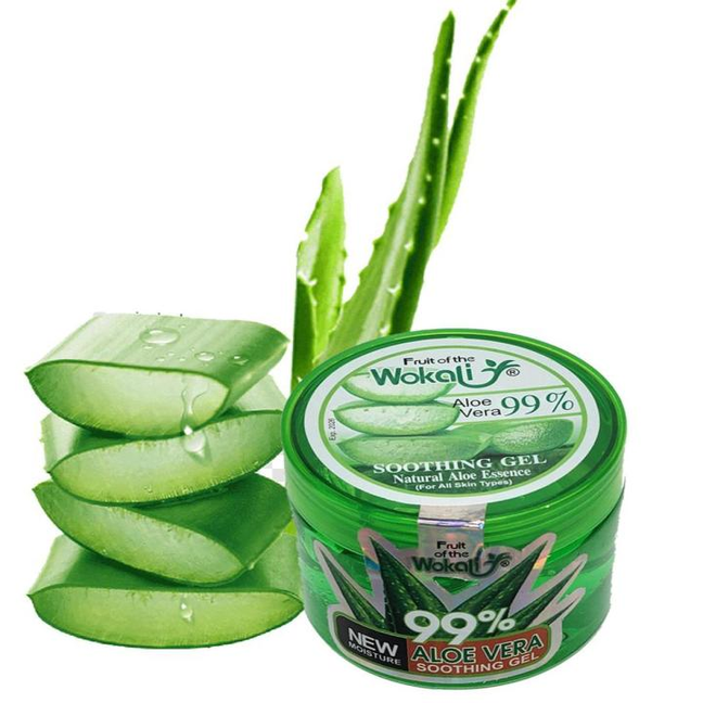 Wokali Natural Beauty Aloe Vera Soothing Gel used on body and hair – 99% Aloe Vera – 300ml - 012 - 013