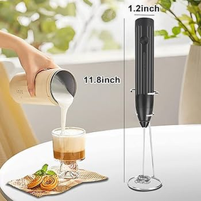 Rechargeable Electric Milk Frother Handheld Whisk - 3-Speed Coffee Frother with USB Charging for Latte, Cappuccino & Hot Chocolate