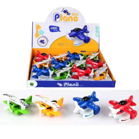 Musical Fighter Plane Toy Set 8-Piece Light and Sound Jet Collection for Kids with Pull Back Action and Realistic Design