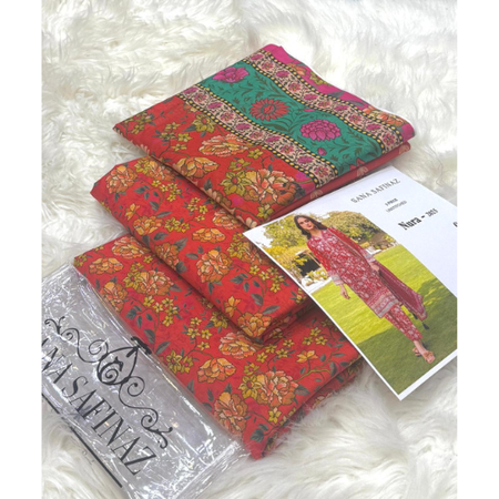 Sana Safinaz 3-Piece Printed Lawn Suit – All Over Digital Printed Shirt, Voil Lawn Dupatta & Same Print Trouser | Premium Lawn Collection