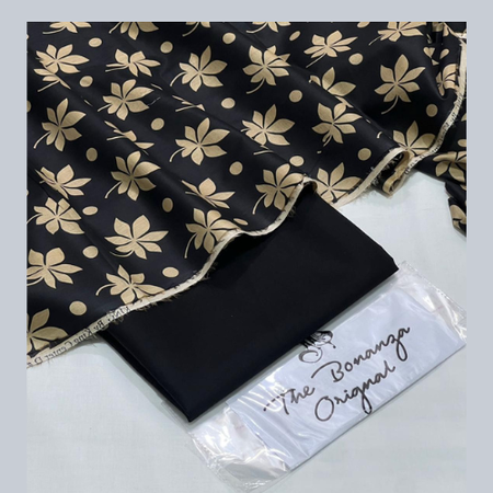 Bonanza Lawn Hit Codes – 2 Pc Printed Shirt with Dyed Bottom