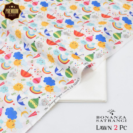 Bonanza Lawn 2 Piece Suit – Digital Printed Shirt & Dyed Trouser Summer 2025 Collection