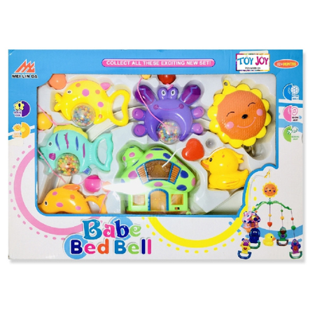 Musical Baby Cot Mobile Hanging Wind Up Toy Soothing Crib Mobile with Rotating Toys & Lullabies Sensory Development for Newborns