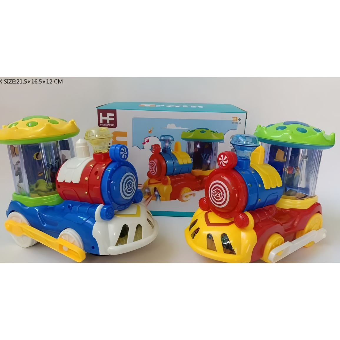 : Musical Cartoon Train Toy with Rotating Fish