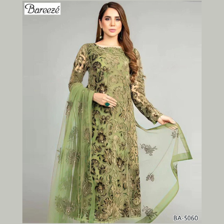 Elegant Summer Embroidered Lawn Suit 3PC with Bamber Dupatta – Designed by Bareeze.