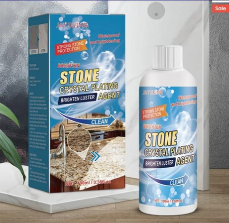 Jaysuing Stone Crystal Plating Agent - 100ml Natural Stone Sealer, Brightener & Waterproof Protector for Countertops & Tiles