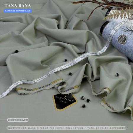 Sapphire TANA BANA Summer Collection | Men’s Wash’n Wear Unstitched Suit | 4M Soft Fabric with Metallic Buttons