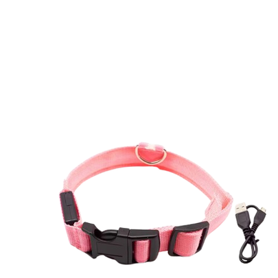 Adjustable Pink Dog Collar – Durable Nylon with Quick-Release Buckle & D-Ring for Leash