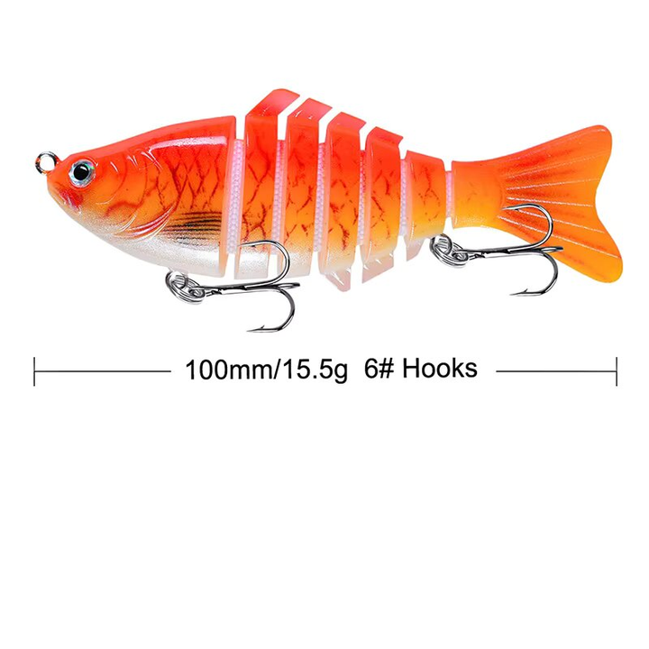 Multi-Jointed Lifelike Fishing Lure – 3D Swimbait with Treble Hooks for Bass, Trout, and Pike