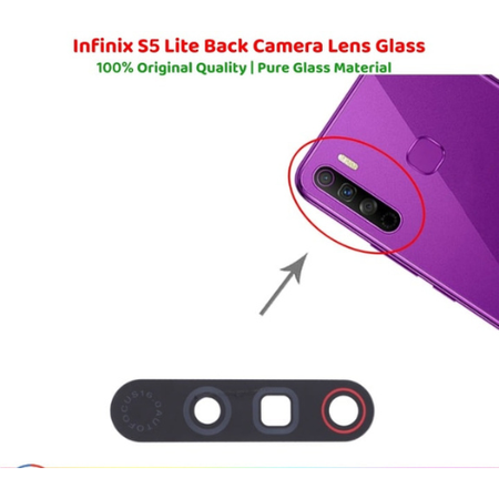 Infinix S5 (X652) Black Camera Lens Glass – Premium Replacement Part for Crystal-Clear Photography