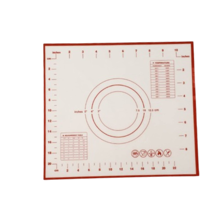 Non-Stick Silicone Kneading Mat Perfect for Baking, Rolling & Pastry Prep (Red)