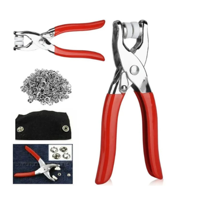 Hand Press Button Pliers – Metal Body with 50 Snap Buttons