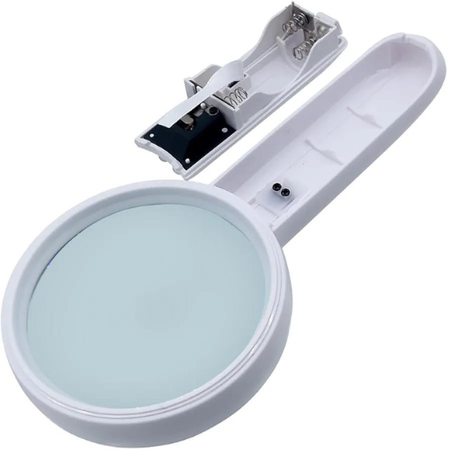 Hand-Hold Magnifier - 4X Zoom, 65mm Diameter, LED Light