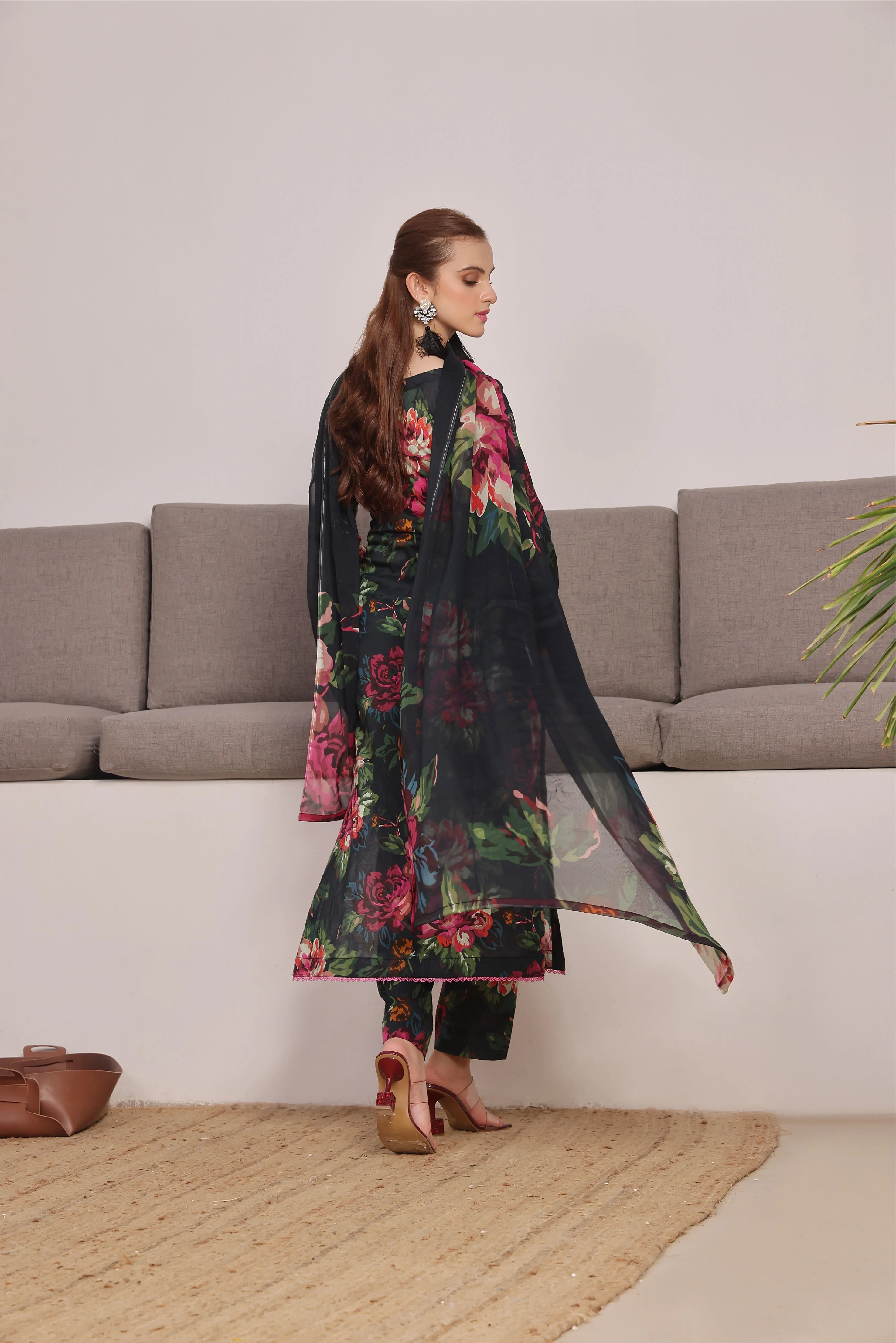Bana Doria 3Piece Unstitched Lawn Suit BAROQUE Digital Printed Collection in Deep Blue
