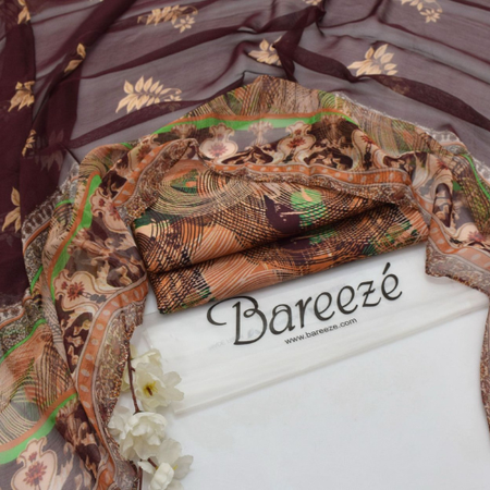 BAREEZE Summer Edition 2025 | Volume 1 | Digital Lawn 3PC | Soft Airjet Lawn 90/70