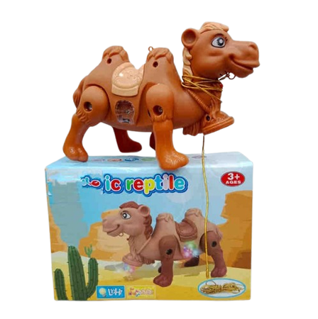 Battery-Operated Walking Camel Toy with Lights and Sounds for Kids