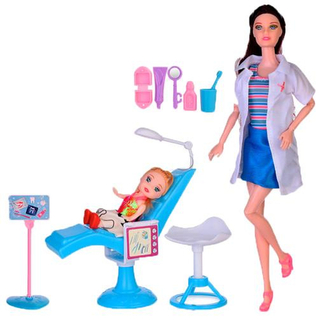 Qjoele Dentist Doll and Clinic Playset – Dental Care Role Play for Kids