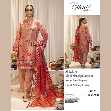 ETHNIC AIRJET LAWN DIGITAL PRINT ALLOVER VOLUME 3Pc Ultimate Summer Comfort and Style