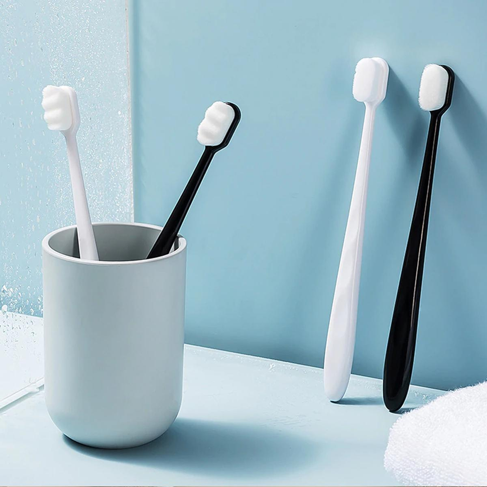 Ultra-Fine Micro Soft Toothbrushes - Gentle Gum Care Nano Bristle Adult Tooth Brush Teeth Deep Cleaning Portable Travel Dental Oral Care Brush