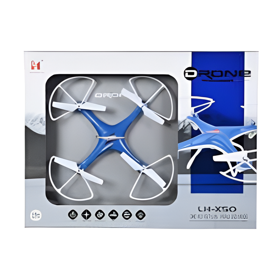 2.4GHz Remote Control Quadcopter Drone – Dual Color Blue & White, Lightweight Mini RC Drone with LED Lights