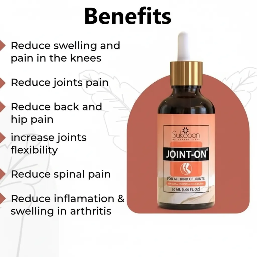 Sukoon Joint-On Oil Natural Relief for Joint, Knee, Back & Spinal Pain - Fast-Acting Essential Oil Blend