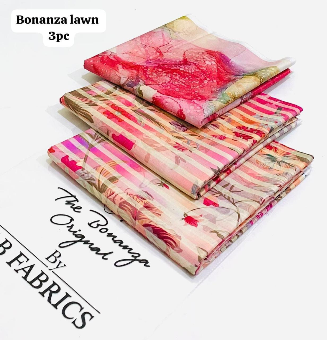 Bonanza Lawn Multi-Color Abstract Digital Print 3-Piece Unstitched Suit