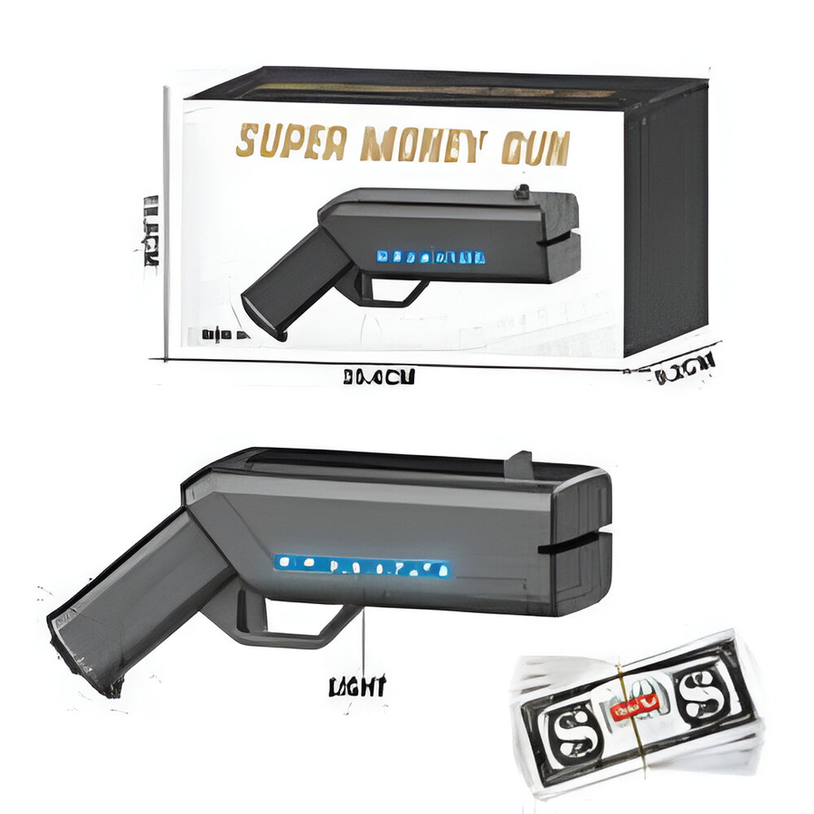Money Gun Cash Shooting Machine – Electric Money Dispenser Toy for Party, Wedding, and Festival Fun