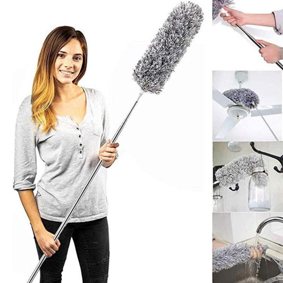 Extendable Microfiber Feather Duster with Long Pole - Versatile Cleaning Tool for Home & Ceiling 100 inch
