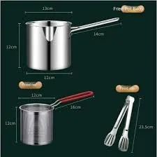 Mini Deep Frying Pot with Oil Filter Strainer – Stainless Steel, Easy to Clean